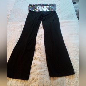 Pink by Victoria Secret Black and gray with multicolor dots and the word "PINK"